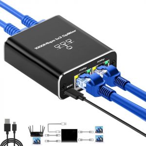 RJ45 1 to 3 port Gigabit Ethernet Splitter Adapter